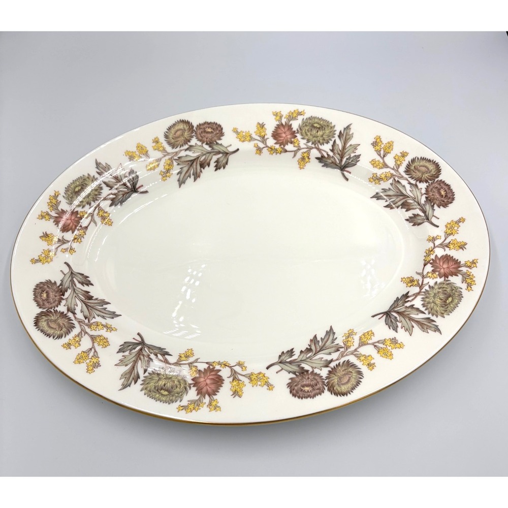 Vintage Wedgwood Lichfield 15 in‎ Serving Platter English Bone China Floral